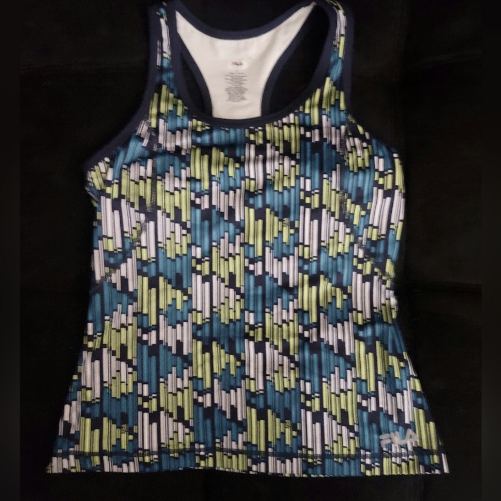 Fila sports tank top with built-in bra sized M